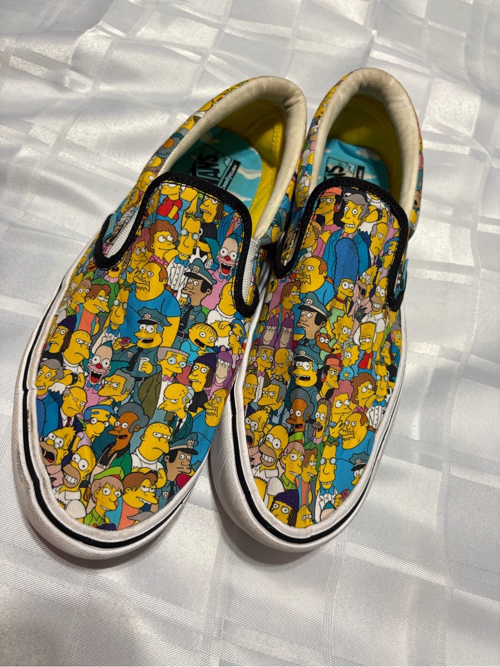Simpson Vans Yellow Multi-Character Slip-On Sneakers